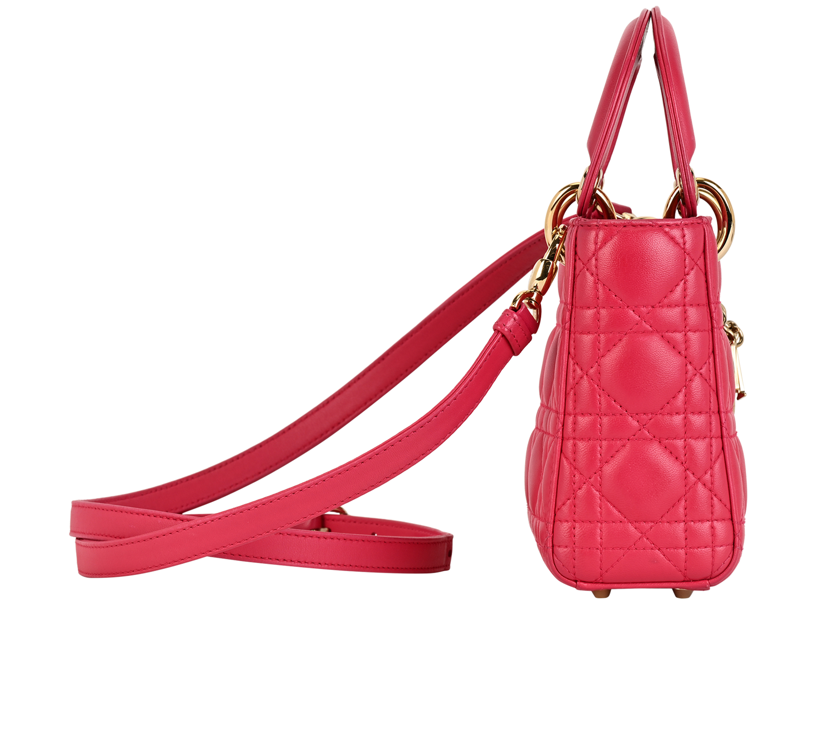 Lady Dior Mini, &pound;2,600, Handbags, Pink, Leather, Side view